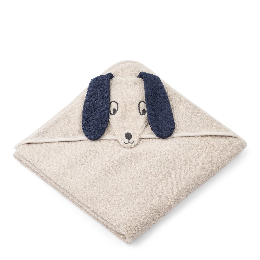 Liewood Kapuzen-Badetuch Augusta Dog, Sandy