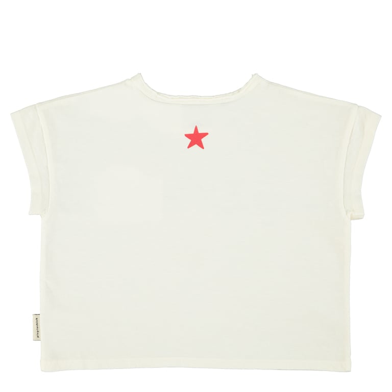 Piupiuchick T-Shirt, ecru mit peace print 1