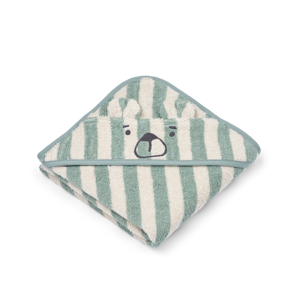 Liewood Kapuzen-Badetuch Albert, Peppermint/ creme de la creme