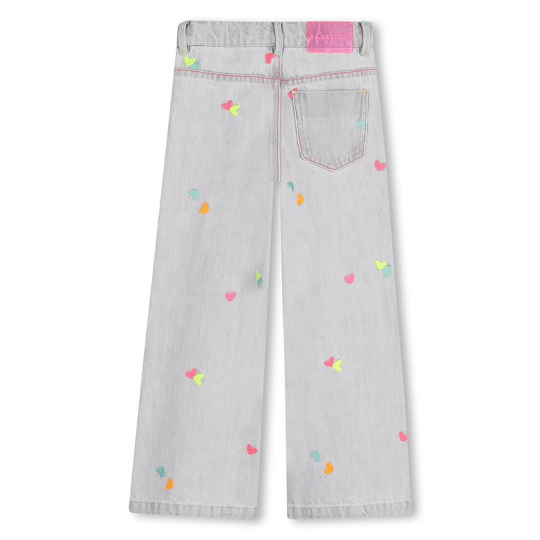 Billieblush Wide Fit Denim-Hose mit bunten Herzen, grey 1