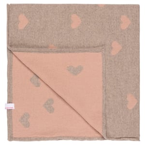 Baby Kochs Herzen-Babydecke puder rosé