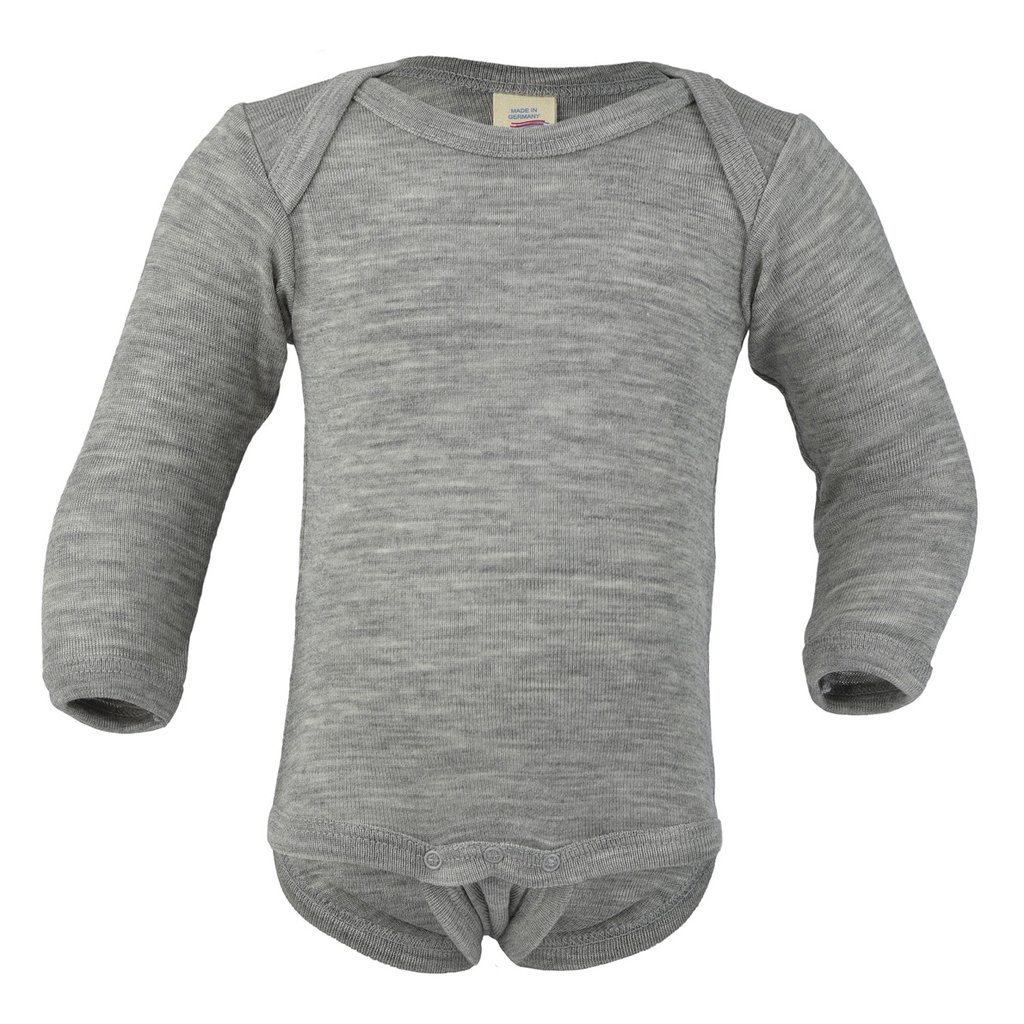 Engel Langarm-Body, grau