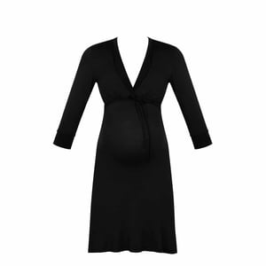 Cache Coeur Schwangerschafts- und Stillnachthemd, milk-schwarz