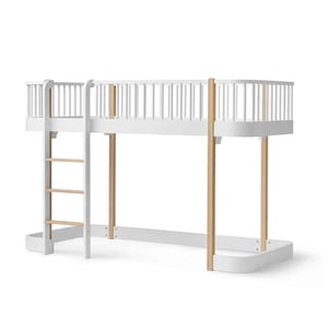 Oliver Furniture Wood Halbhohes Hochbett Leiter vorne weiß/eiche neue Höhe 138 cm