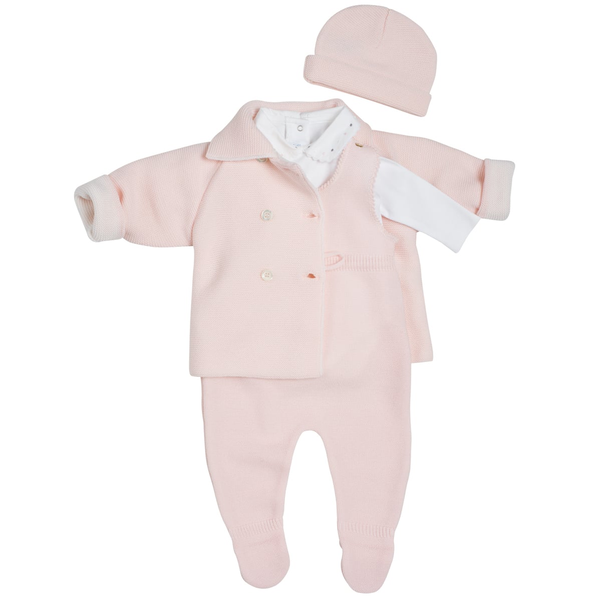 Frilo Langarm-Body in weiß (bestickter Kragen - rosé Punkte)