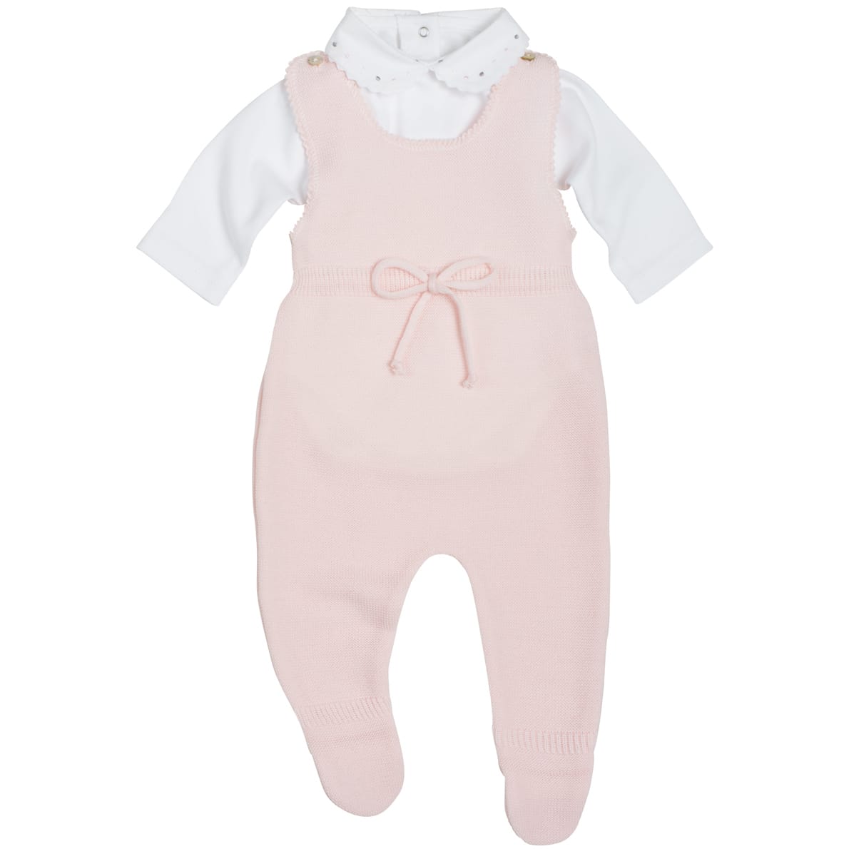 Frilo Langarm-Body in weiß (bestickter Kragen - rosé Punkte)