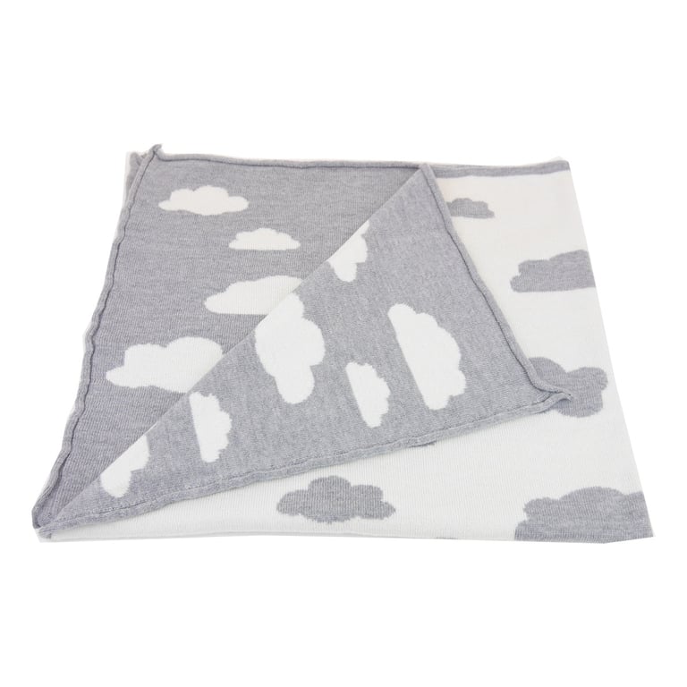 Baby Kochs Wolken-Babydecke grau/ecru