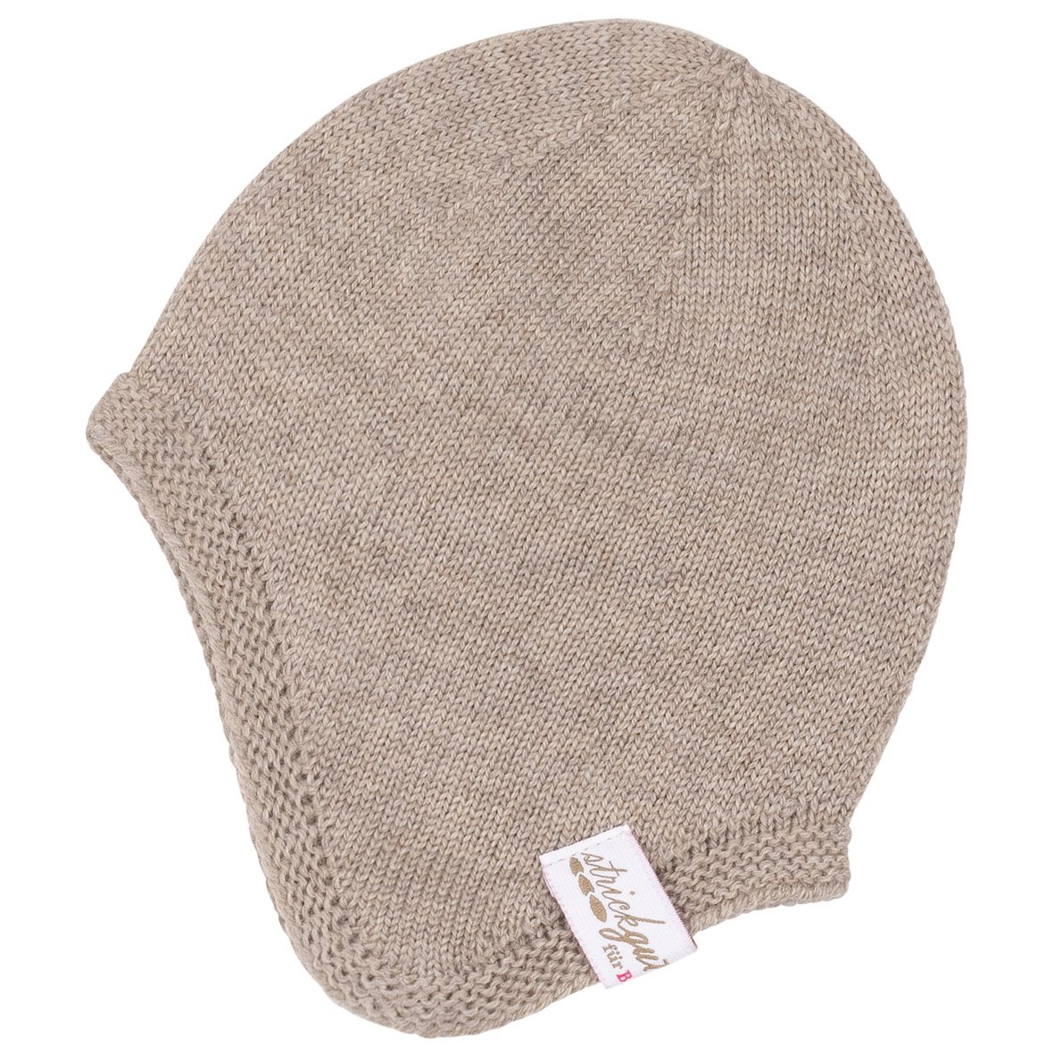 Baby Kochs Babymütze aus Merinowolle taupe