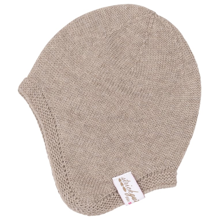 Baby Kochs Babymütze aus Merinowolle taupe