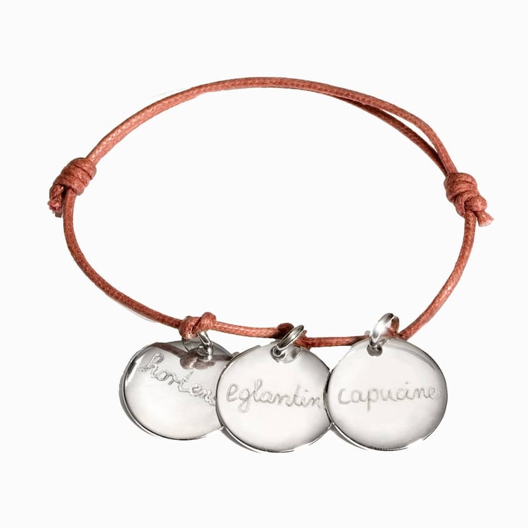 Pelina Bijoux Three charm Armband in silber/ individuelle Gravur