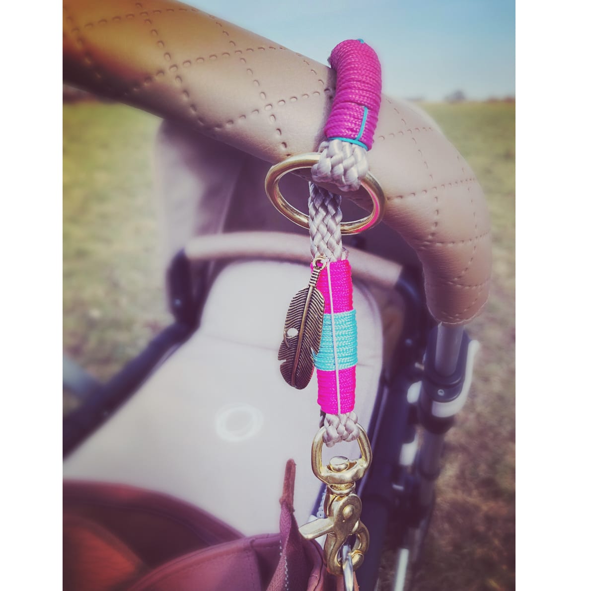 Die Tauwerkstatt Wickeltaschenhalter Pink Camouflage Ibiza silber