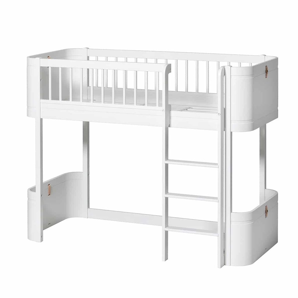 Oliver Furniture Wood Mini+ halbhohes Hochbett weiss