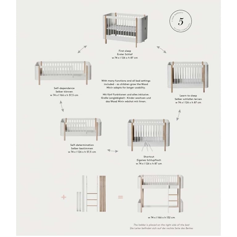 Oliver Furniture Wood Mini+ (Babybett und Kinderbett, 0-9 Jahre)