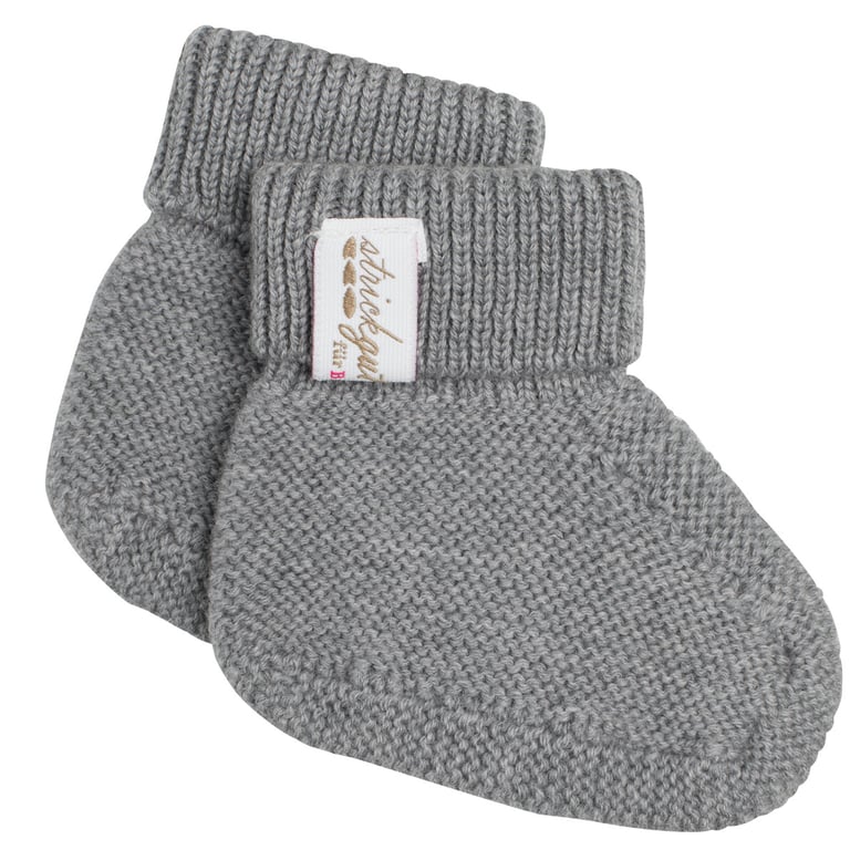 Baby Kochs Babyschuhe aus Merinowolle grau