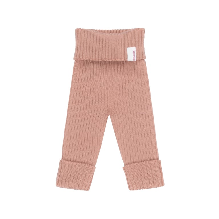 Strickgut Babyleggings zum Mitwachsen puder rosé