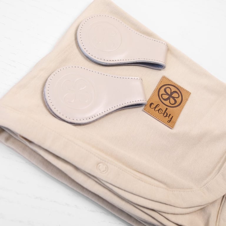 Cloby Magnet-Clips, 2er Set - Leder beige 1