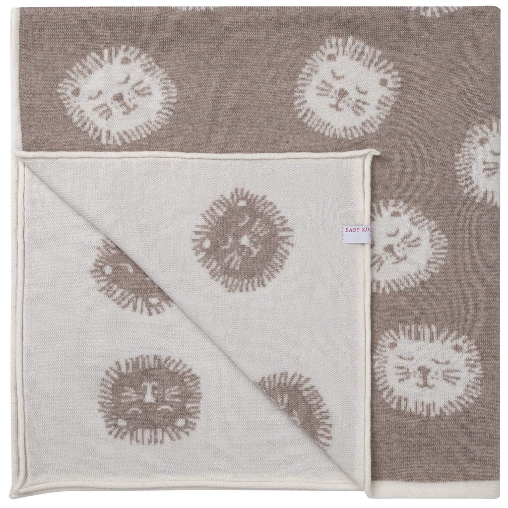 Baby Kochs Exklusiv Löwen-Babydecke beige/ecru