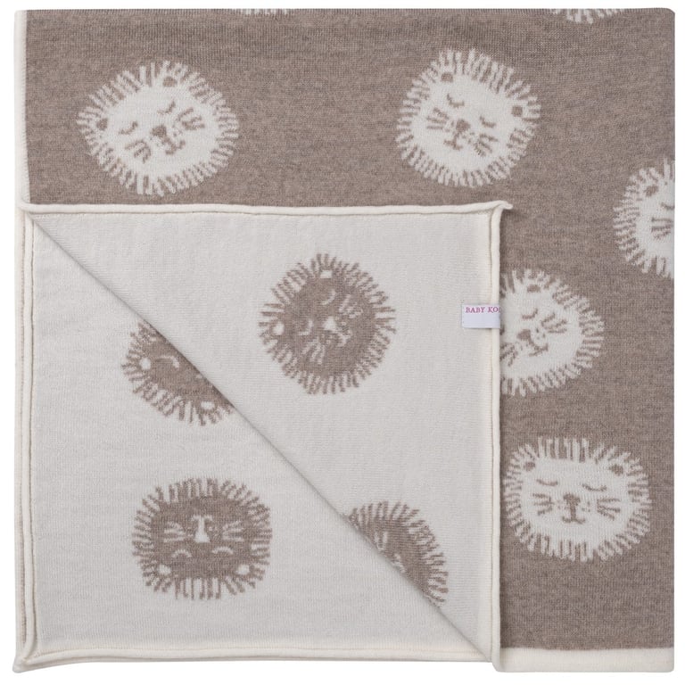 Baby Kochs Exklusiv Löwen-Babydecke beige/ecru