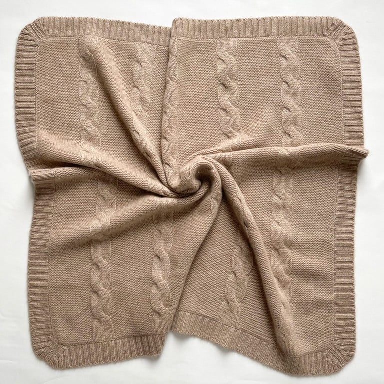 Papa Lobster Babydecke Jules mit Zopfmuster beige melange 1