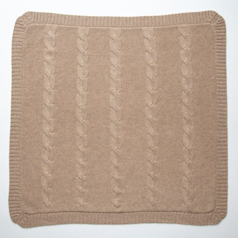 Papa Lobster Babydecke Jules mit Zopfmuster beige melange