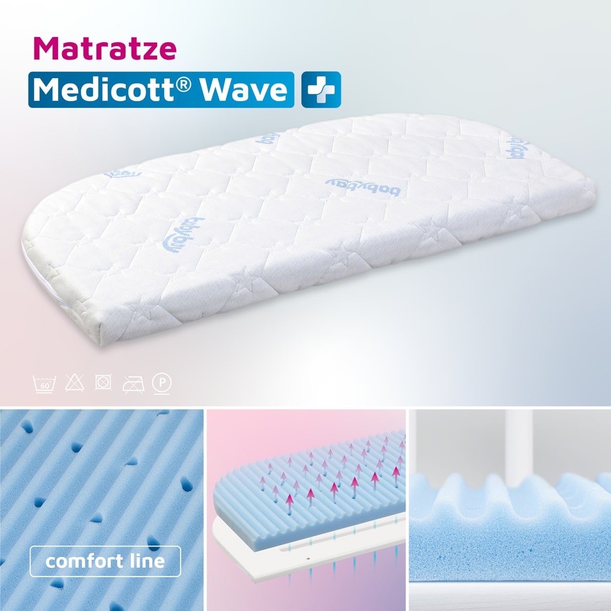 Babybay Matratze Medicott Wave passend für Modell Comfort und Boxspring Comfort 1