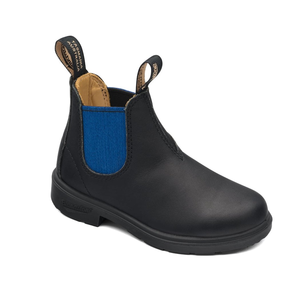 Blundstone Black Leather Blue Elastic