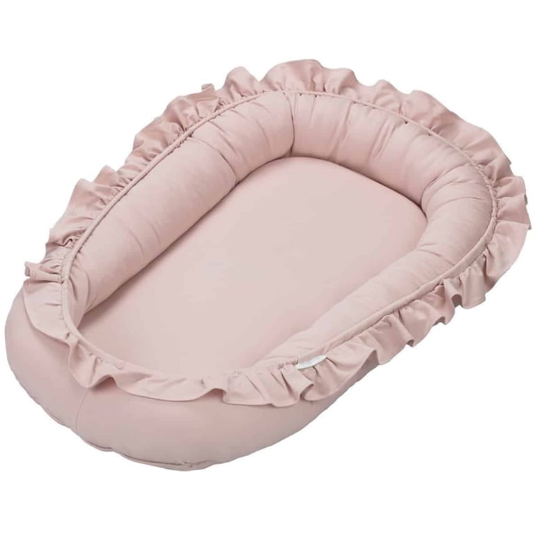 Cotton & Sweets Babynest Basic mit Rüschen Powder Pink