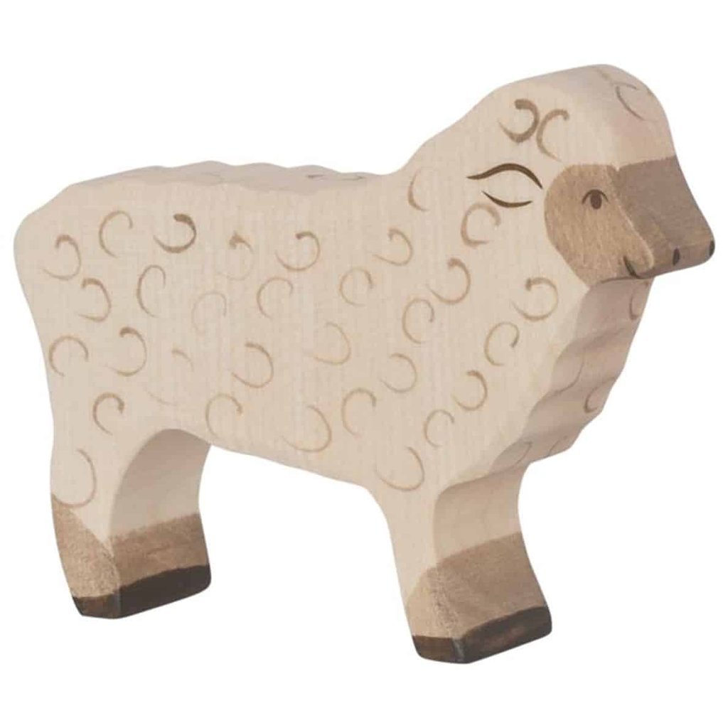 Goki Holzfigur Schaf, stehend