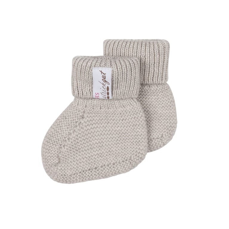 Baby Kochs Babyschuhe aus Merinowolle stone