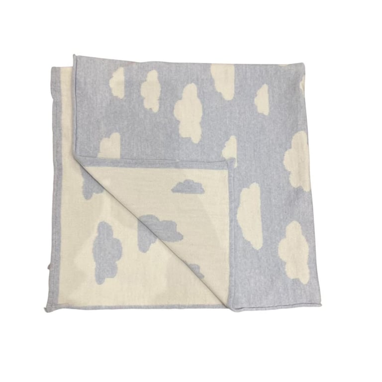 Baby Kochs Wolken-Babydecke hellblau/ecru