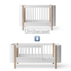 Oliver Furniture Mini+ Umbauset Babybett zum Juniorbett (Mini+ basic) weiß/eiche