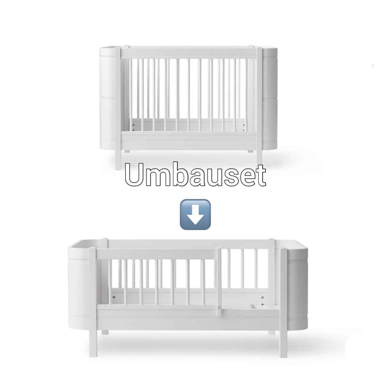 Oliver Furniture Mini+ Umbauset Babybett zum Juniorbett (Mini+ basic) weiß