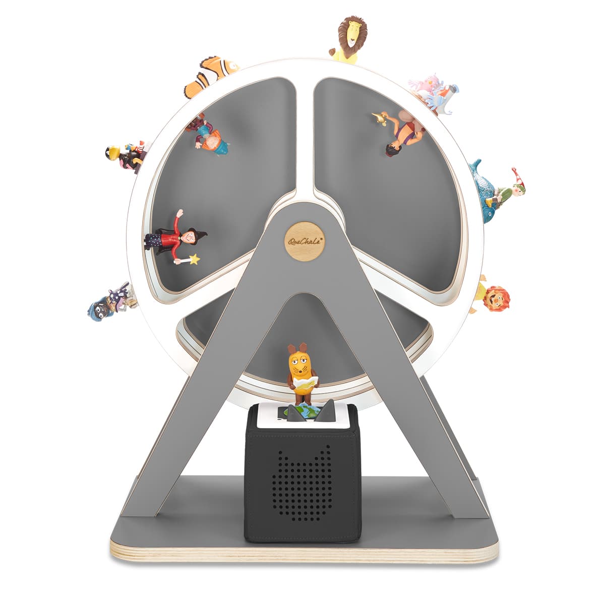 Quechale Das GlückAufRad zur Tonie Aufbewahrung grau