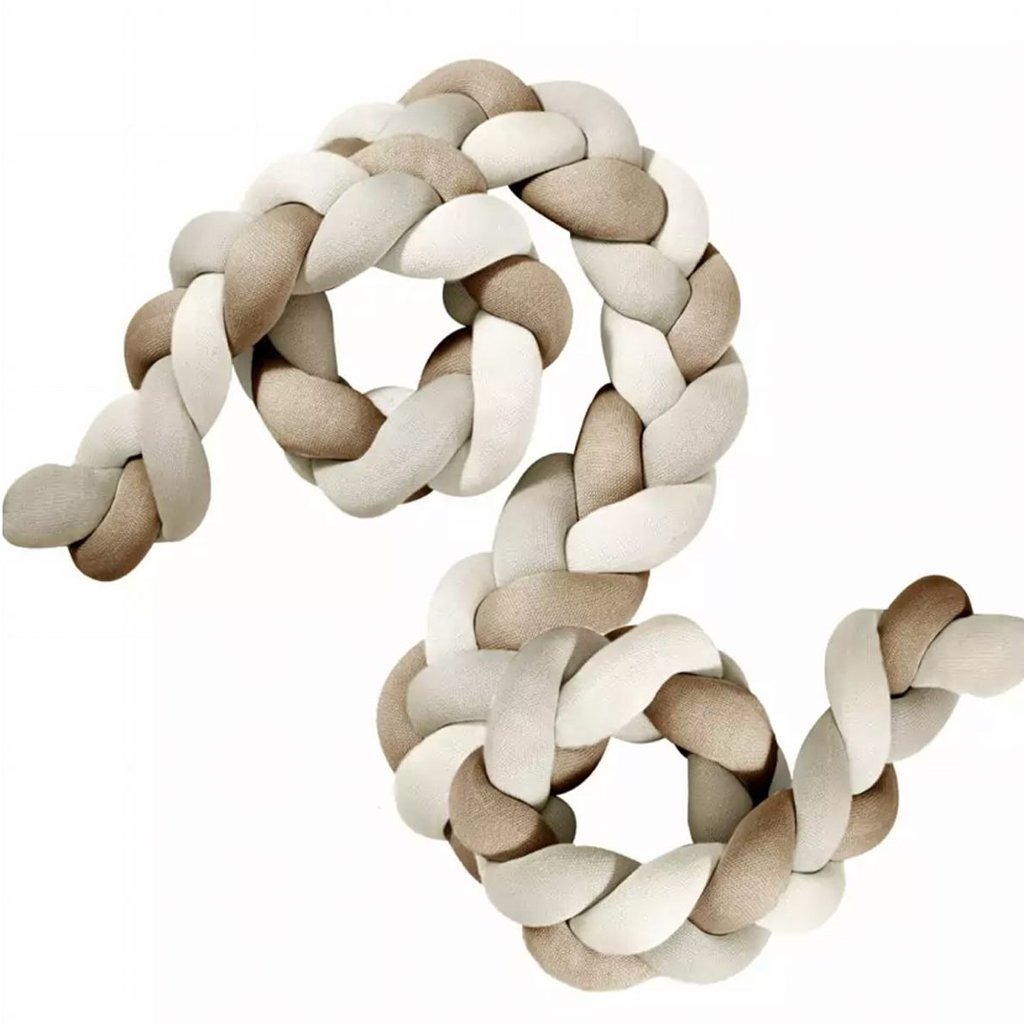 Nordic coast company Bettschlange geflochten, XL (Länge 300 cm) trio beige sand natur
