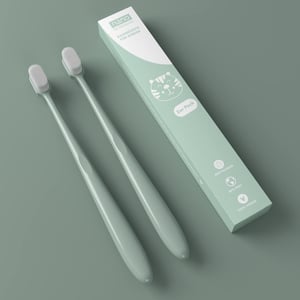 Nano Kinderzahnbürste (2er-Pack) minzgrün