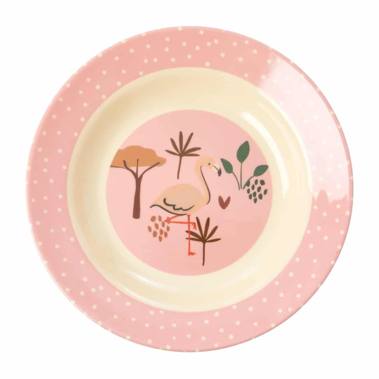 Rice Melamin Kinderschüssel Jungle Animals Print Pink