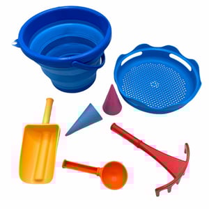 Schildkröt 7in1 Sand Toys Falteimer Set blau