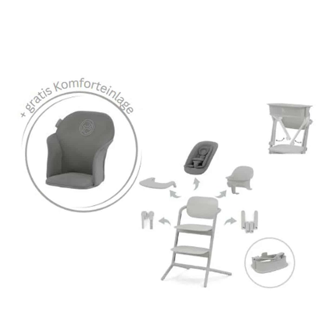 Cybex Lemo Hochstuhl Set + gratis Komforteinlage