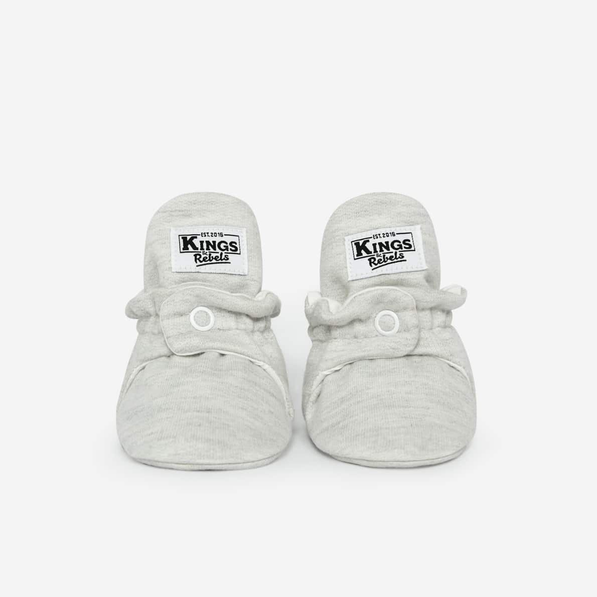 Kings & Rebels Baby Booties Cotton Classic light grey 1