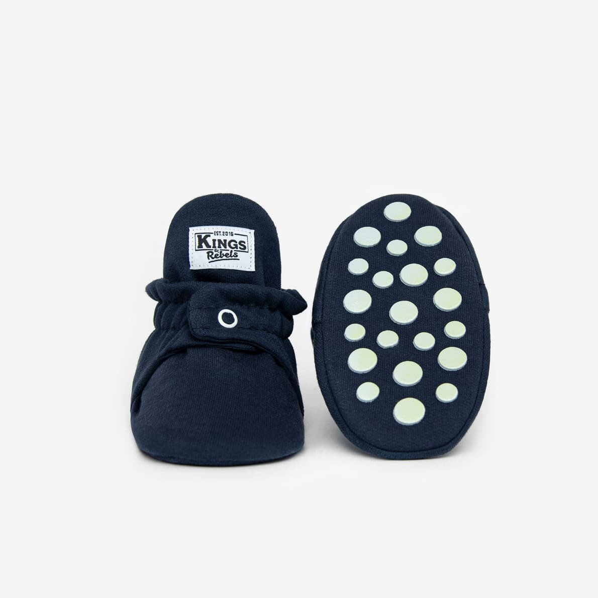 Kings & Rebels Baby Booties Cotton Gripper navy