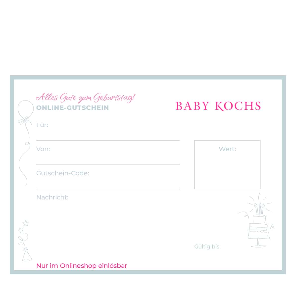 Onlinegutschein zum Selbst-Ausdrucken Geburtstag