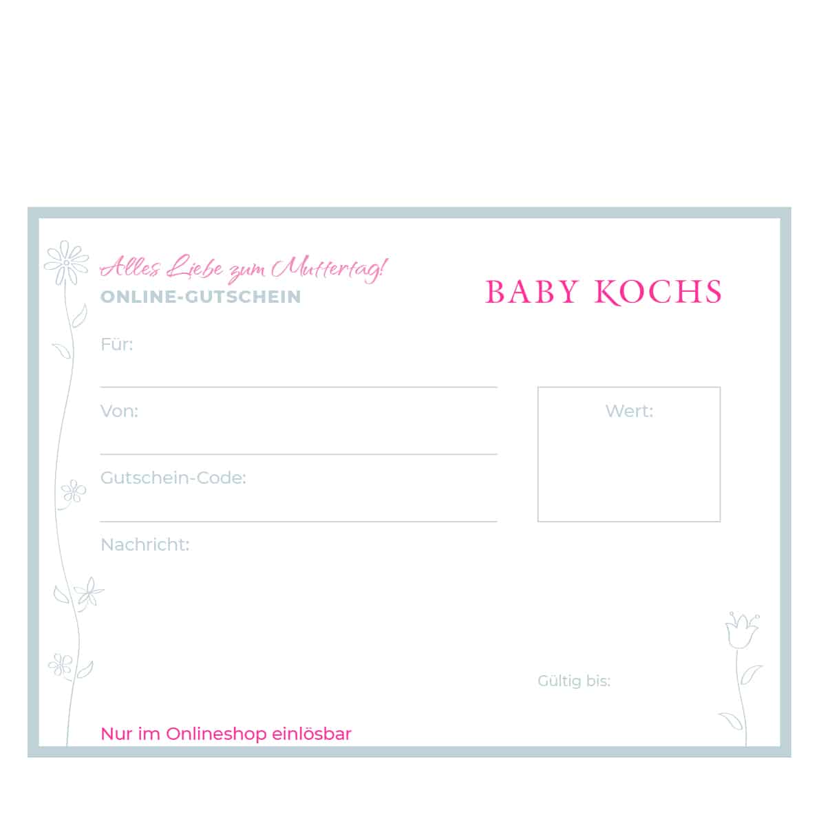 Onlinegutschein zum Selbst-Ausdrucken Muttertag