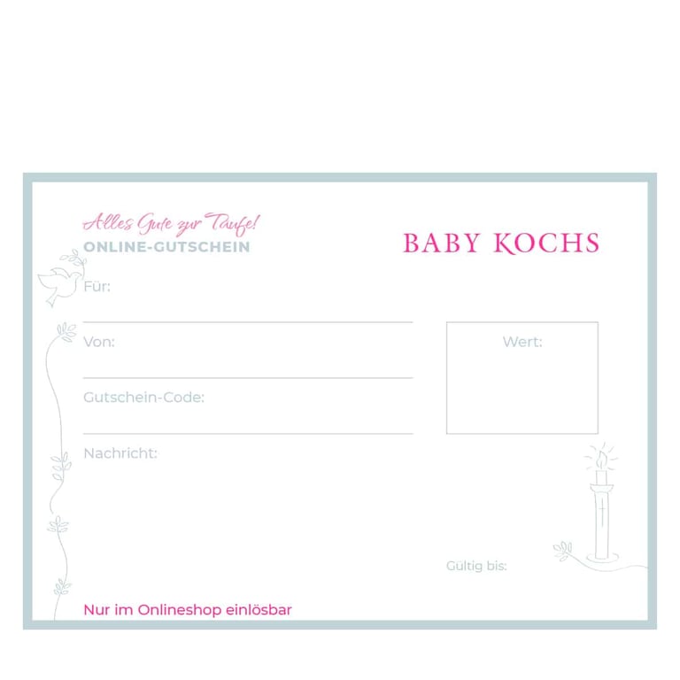 Onlinegutschein zum Selbst-Ausdrucken Taufe