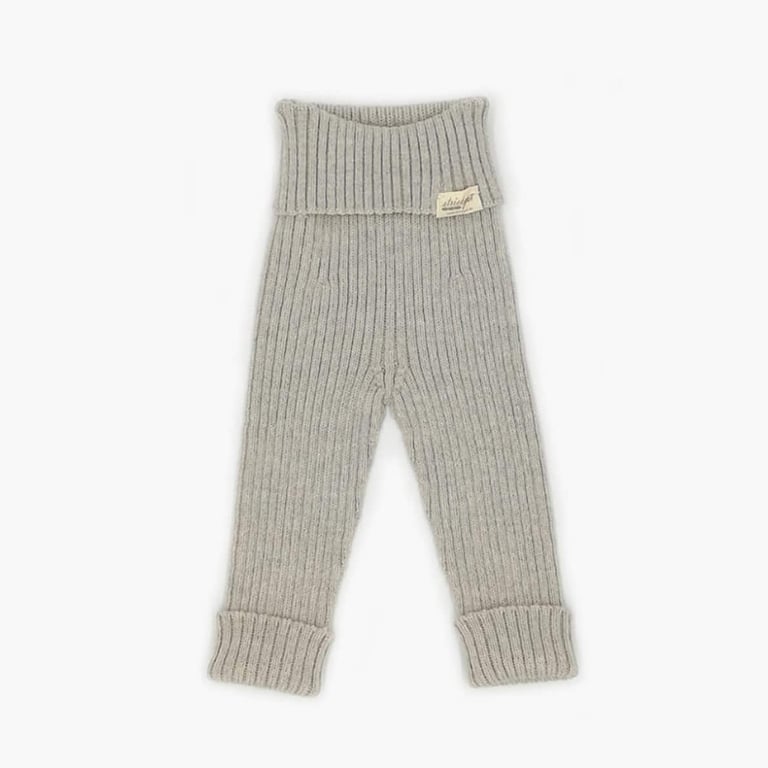 Strickgut Babyleggings zum Mitwachsen stone