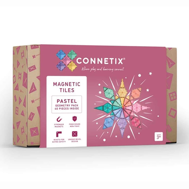 Connetix Magnet Bausteine Pastel Geometry, 40-teilig