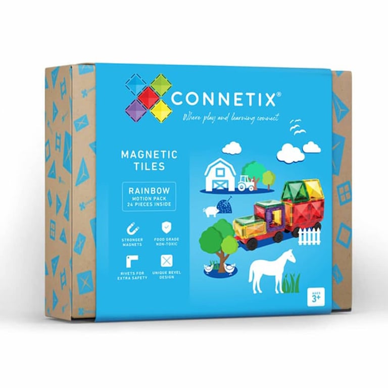 Connetix Magnet-Bausteine Rainbow Motion, 24-teilig