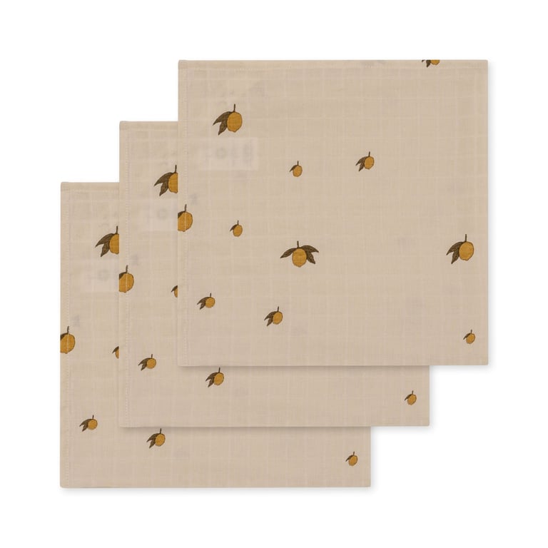 Konges Sløjd Musselin-Tücher 3er Pack lemon