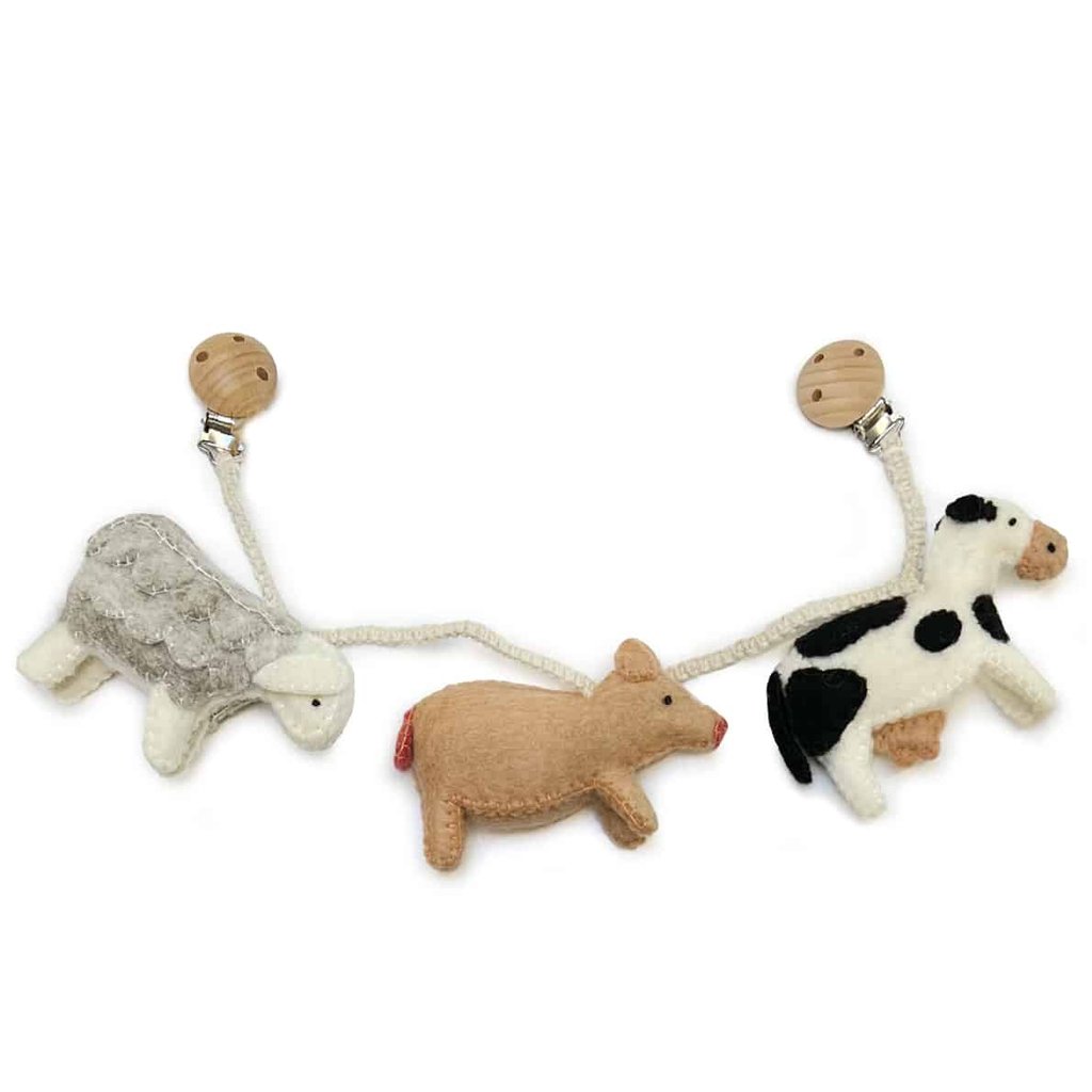 Gamcha Kinderwagenkette Farm Animals