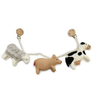 Gamcha Kinderwagenkette Farm Animals
