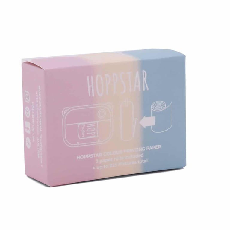 Hoppstar Thermodruckrollen für Kinderkamera Artist, 3er Nachfüllpack farbig